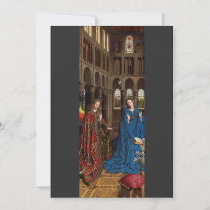 Van Eyck’s Annunciatie Premium Kathedraal Licht Feestdagenkaart