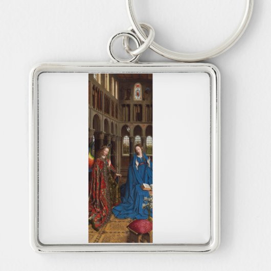 Van Eyck’s Annunciatie Premium Kathedraal Licht Sleutelhanger (Voorkant)