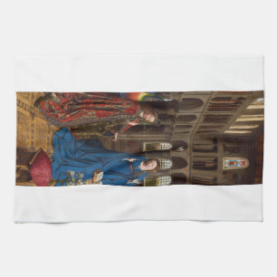 Van Eyck’s Annunciatie Premium Kathedraal Licht Theedoek
