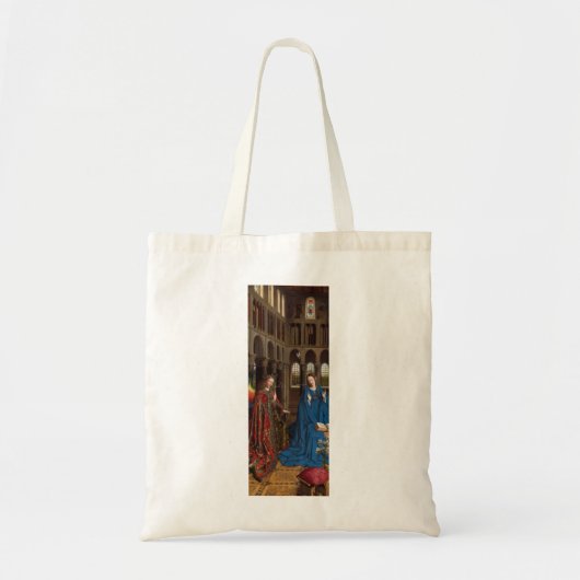 Van Eyck’s Annunciatie Premium Kathedraal Licht Tote Bag (Voorkant)