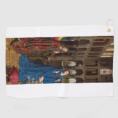 Van Eyck’s Annunciation Premium Kathedraal Licht Golfhanddoek (Horizontaal)