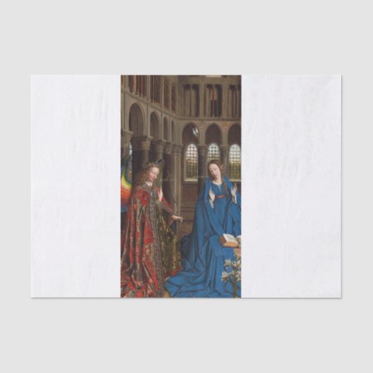 Van Eyck’s Ontvangenis Premium Kathedraal Licht Tissuepapier (Voorkant)