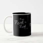 Van Faith naar Faith Black gotGod316.com Tweekleurige Koffiemok (Links)