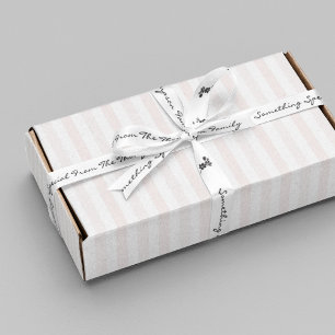 Van familienaam Gifting Script White Black Flower Satijnen Lint