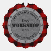 Van Familie's - Elves Workshop - Cadeau Label Ornament Kaart (Achterkant)