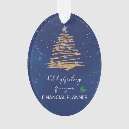 Van financieel planner kerstboom aangepaste naam ornament (voorkant)