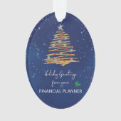 Van financiële planner Kerstboom aangepaste naam Ornament (voorkant)