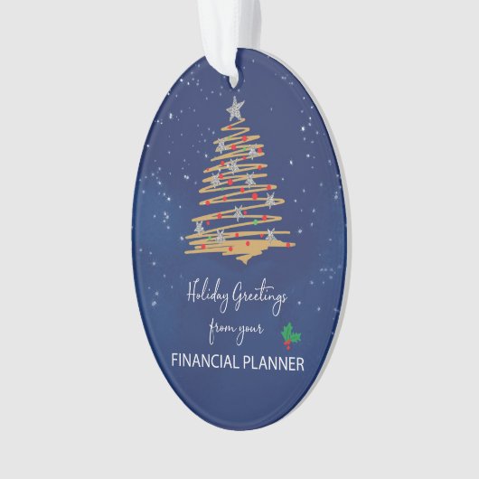 Van financiële planner Kerstboom aangepaste naam Ornament (voorkant)