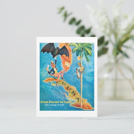 Van Florida tot Cuba,  grappige illustratie Briefkaart (Staand voorkant)