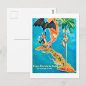 Van Florida tot Cuba,  grappige illustratie Briefkaart (Voorkant / Achterkant)