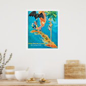 Van Florida tot Cuba,  grappige illustratie Poster (Keuken)