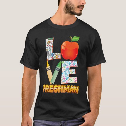 Van Freshman Kind leraar student terug naar school T-shirt (Voorkant)