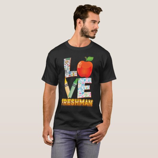 Van Freshman Kind leraar student terug naar school T-shirt (Voorkant volledig)