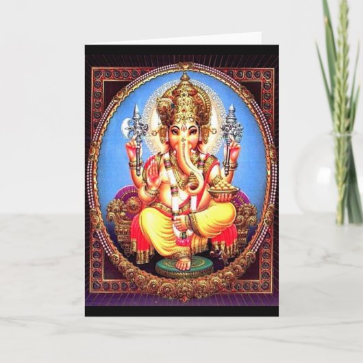 Van Ganesha (गणेश) de Indische Olifant Kaart (Voorkant)