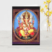 Van Ganesha (गणेश) de Indische Olifant Kaart (Gele Bloem)
