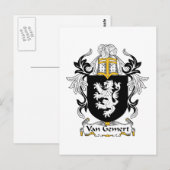Van Gemert Family Crest Briefkaart (Voorkant / Achterkant)