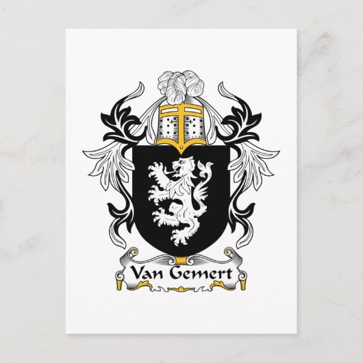 Van Gemert Family Crest Briefkaart (Voorkant)