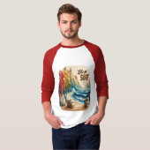 Van geparkeerd met surfplanken op zandstrand t-shirt (Voorkant volledig)