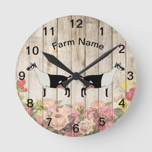  van gepersonaliseerde alpiene melkgeit Boerderij Ronde Klok (Voorkant)