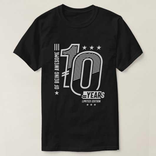 van Geweldige zijn 10 jaar - 10e verjaardag T-shirt (Design voorkant)
