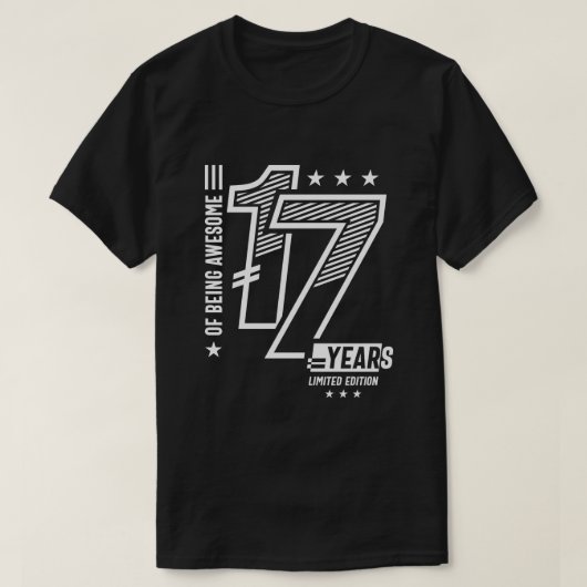 van Geweldige zijn 17 jaar - 17de verjaardag T-shirt (Design voorkant)