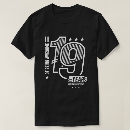 van Geweldige zijn 19 jaar - 19e verjaardag T-shirt (Design voorkant)
