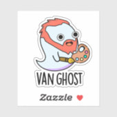Van Ghost Funny Artist Ghost Pun Sticker (Vel)