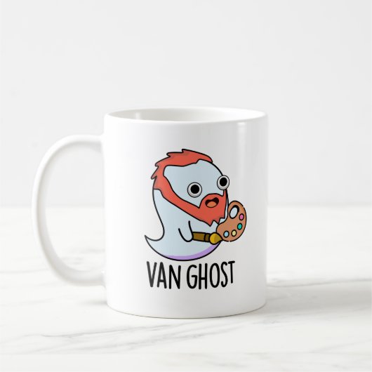 Van Ghost Grappige Kunstenaar Ghost Pun Koffiemok (Links)
