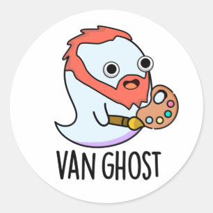 Van Ghost Grappige Kunstenaar Ghost Pun Ronde Sticker