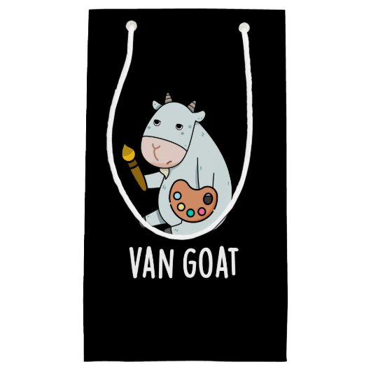 Van Goat Funny Artist Pun Dark BG Klein Cadeauzakje (Voorkant)