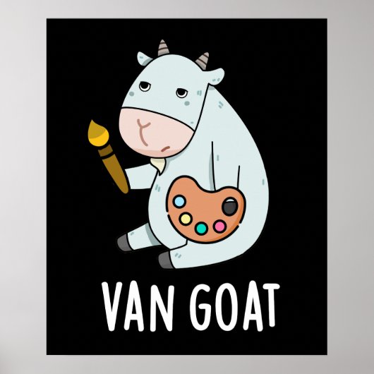 Van Goat Funny Artist Pun Dark BG Poster (Voorkant)