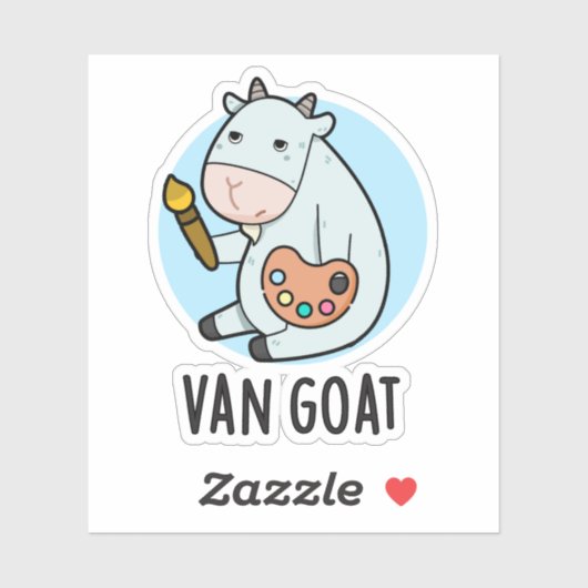 Van Goat Funny Artist Pun Sticker (Vel)