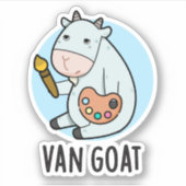 Van Goat Funny Artist Pun Sticker (Voorkant)