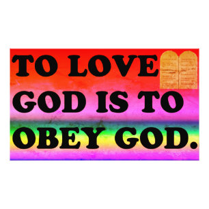 Van God houden is aan Obey God. Foto Afdruk