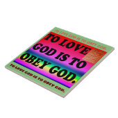 Van God houden is aan Obey God. Tegeltje (Zijkant)