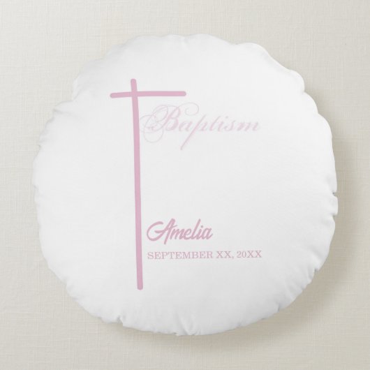 Van Godmother over de doop van het meisje geperson Rond Kussen (Voorkant)