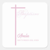 Van Godmother over de doop van het meisje geperson Vierkante Sticker (Voorkant)