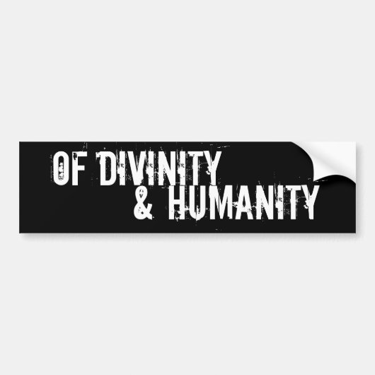 Van godslastering en menselijkheid. bumpersticker (Voorkant)
