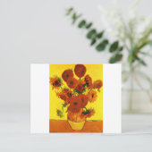 Van Gogh 15 Zonnebloemen Briefkaart (Staand voorkant)