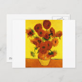 Van Gogh 15 Zonnebloemen Briefkaart (Voorkant / Achterkant)