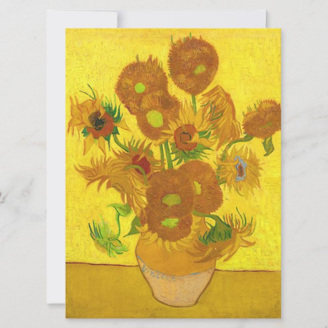 Van Gogh 15 zonnebloemen in een vasje (Voorkant)