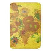 Van Gogh 15 zonnebloemen in een vasje Badmat (Voorkant Verticaal)