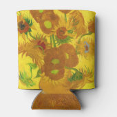 Van Gogh 15 zonnebloemen in een vasje Blikjeskoeler (Achterkant)