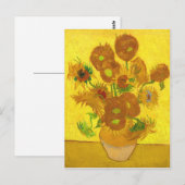 Van Gogh 15 zonnebloemen in een vasje Briefkaart (Voorkant / Achterkant)