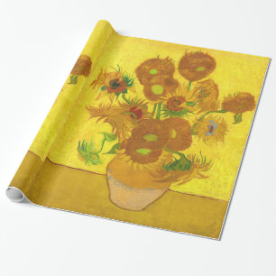 Van Gogh 15 zonnebloemen in een vasje Cadeaupapier