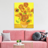 Van Gogh 15 zonnebloemen in een vasje Canvas Afdruk (Insitu (Woonkamer))