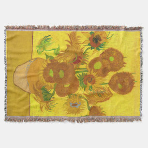 Van Gogh 15 zonnebloemen in een vasje Deken