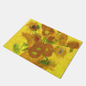 Van Gogh 15 zonnebloemen in een vasje Deurmat (Schuin)