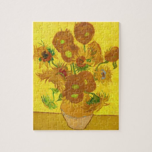 Van Gogh 15 zonnebloemen in een vasje Legpuzzel (Verticaal)