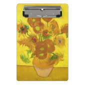 Van Gogh 15 zonnebloemen in een vasje Mini Klembord (Voorkant)